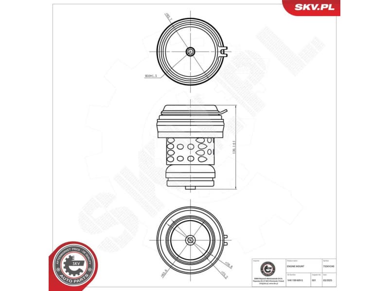 Mounting, engine 75SKV240
