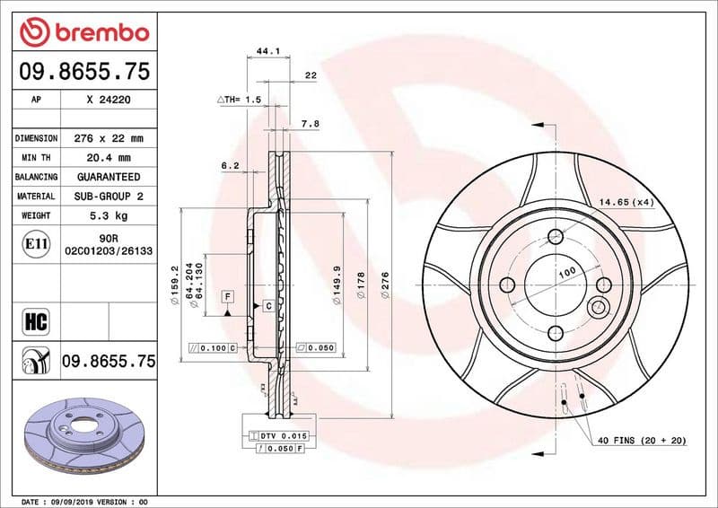 Brake Disc XTRA LINE - Max 09.8655.75 - image 2