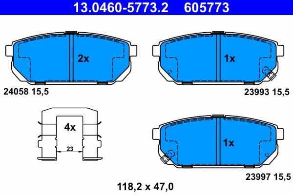 Brake Pad Set, disc brake 13.0460-5773.2 - image 2