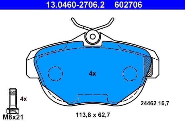 Brake Pad Set, disc brake 13.0460-2706.2 - image 2