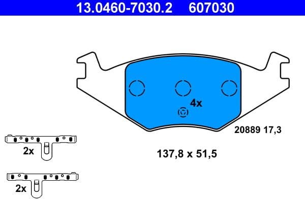 Brake Pad Set, disc brake 13.0460-7030.2 - image 2