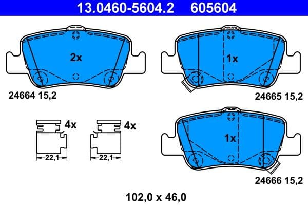Brake Pad Set, disc brake 13.0460-5604.2 - image 2