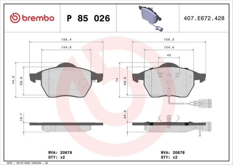 Brake Pad Set, disc brake PRIME LINE P85026 - image 3