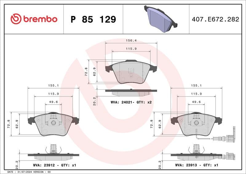 Brake Pad Set, disc brake XTRA LINE P85129X - image 3