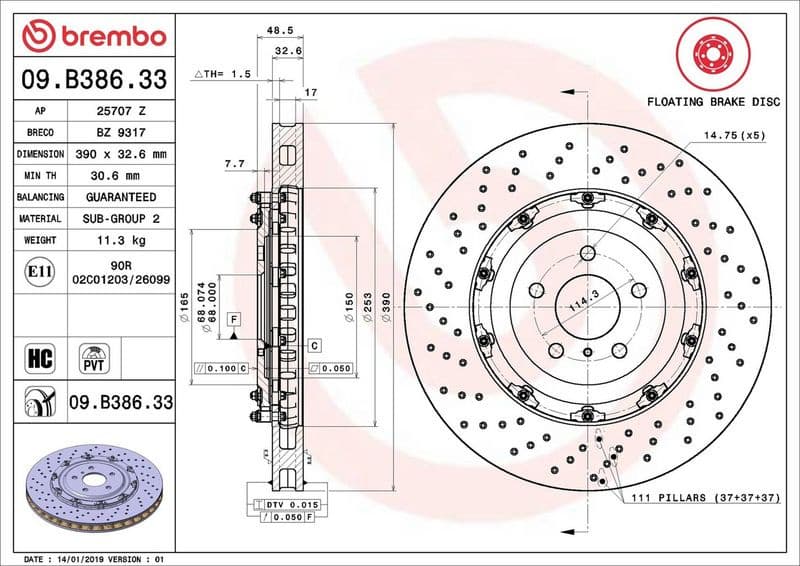 Brake Disc PRIME LINE - Floating 09.B386.33 - image 3