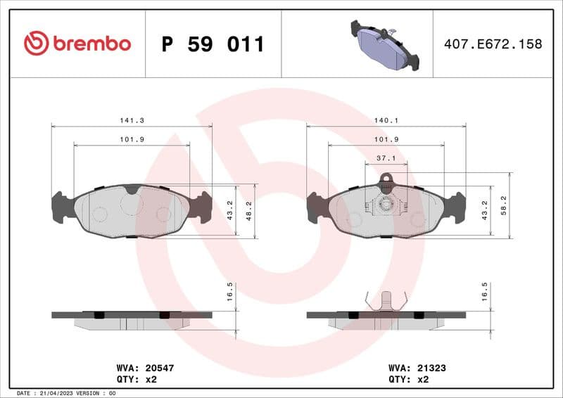 Brake Pad Set, disc brake PRIME LINE P59011 - image 3