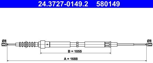 Cable Pull, parking brake 24.3727-0149.2 - image 2