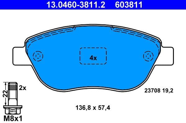 Brake Pad Set, disc brake 13.0460-3811.2 - image 2