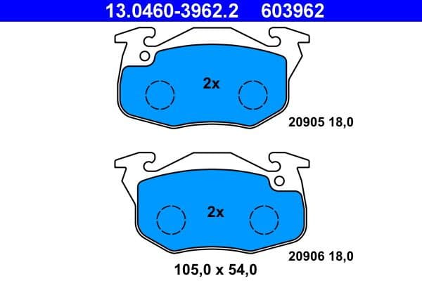 Brake Pad Set, disc brake 13.0460-3962.2 - image 2