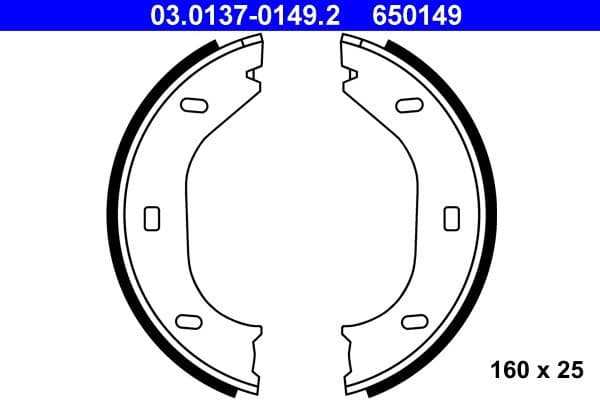Brake Shoe Set, parking brake 03.0137-0149.2 - image 2