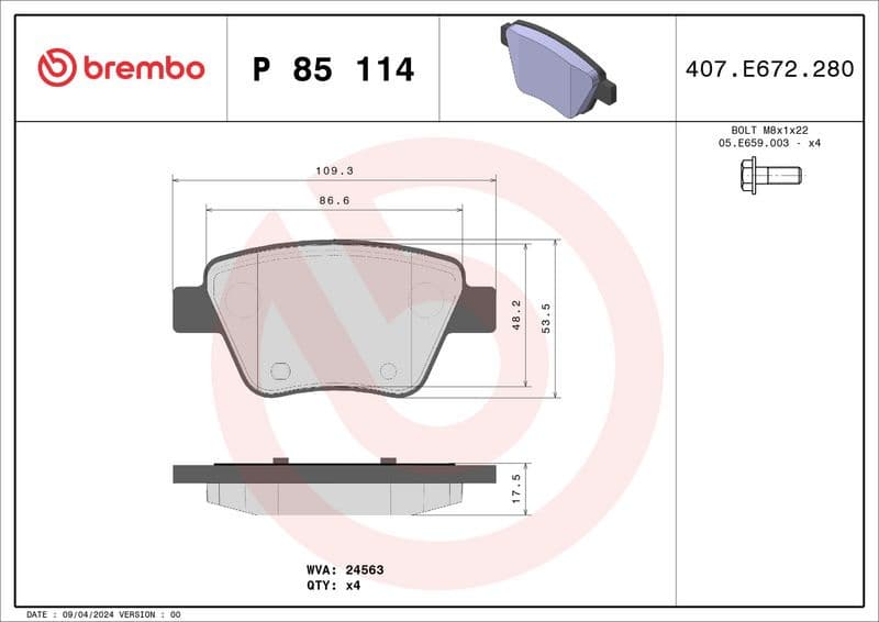 Brake Pad Set, disc brake XTRA LINE P85114X - image 3
