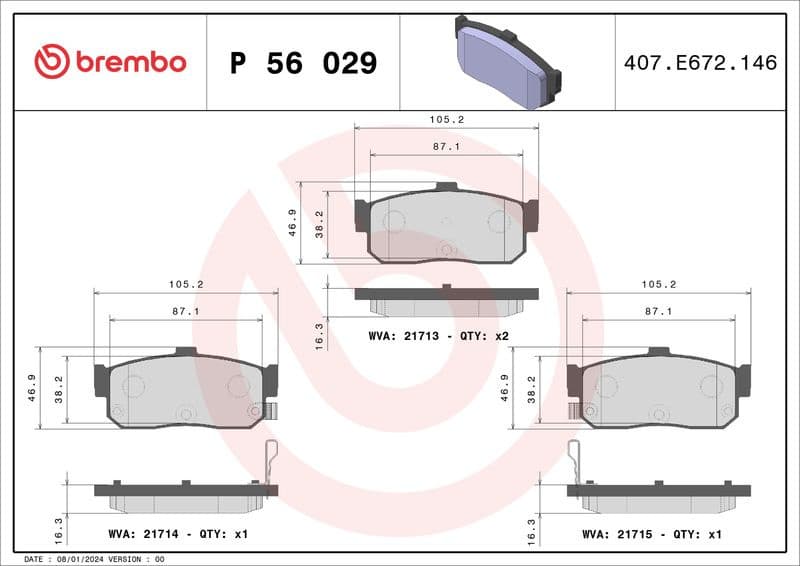 Brake Pad Set, disc brake PRIME LINE P56029 - image 3
