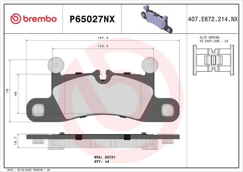 Brake Pad Set, disc brake XTRA LINE - Ceramic P 65 027NX