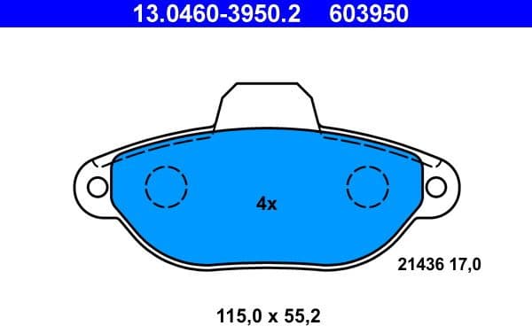 Brake Pad Set, disc brake 13.0460-3950.2 - image 2