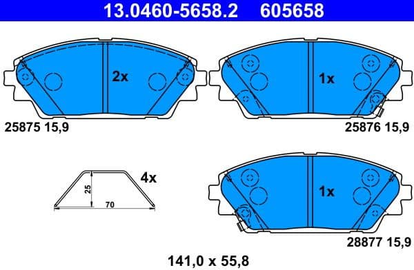 Brake Pad Set, disc brake 13046056582 - image 2