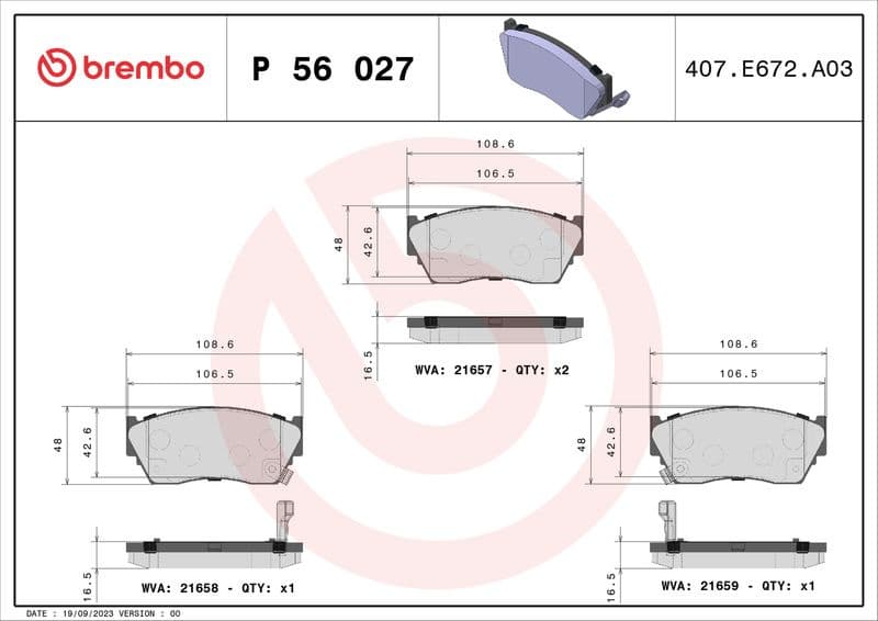 Brake Pad Set, disc brake PRIME LINE P56027 - image 3