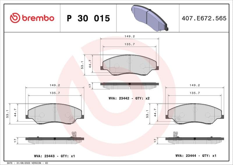 Brake Pad Set, disc brake PRIME LINE P30015 - image 3