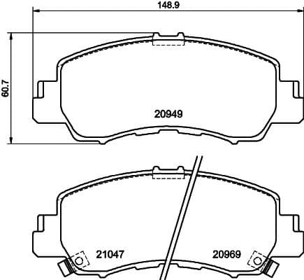 Brake Pad Set, disc brake 8DB 355 040-521