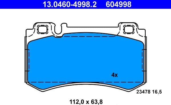 Brake Pad Set, disc brake 13.0460-4998.2 - image 2