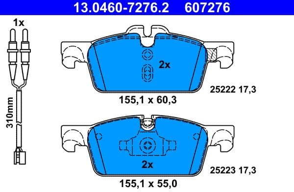 Brake Pad Set, disc brake 13.0460-7276.2 - image 2