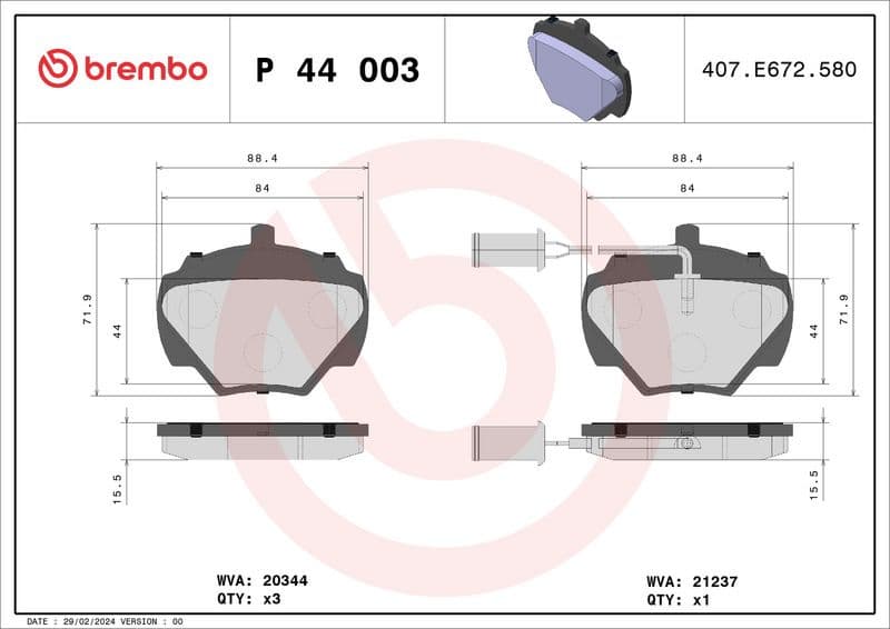 Brake Pad Set, disc brake PRIME LINE P44003 - image 3