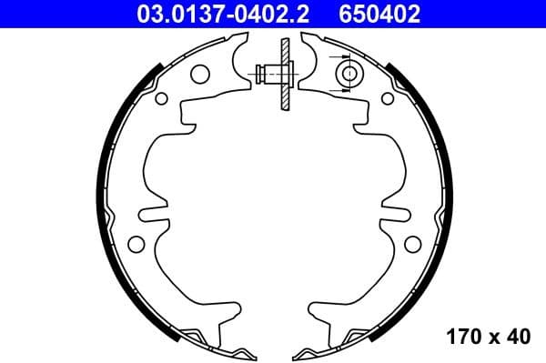 Brake Shoe Set, parking brake 03.0137-0402.2 - image 2