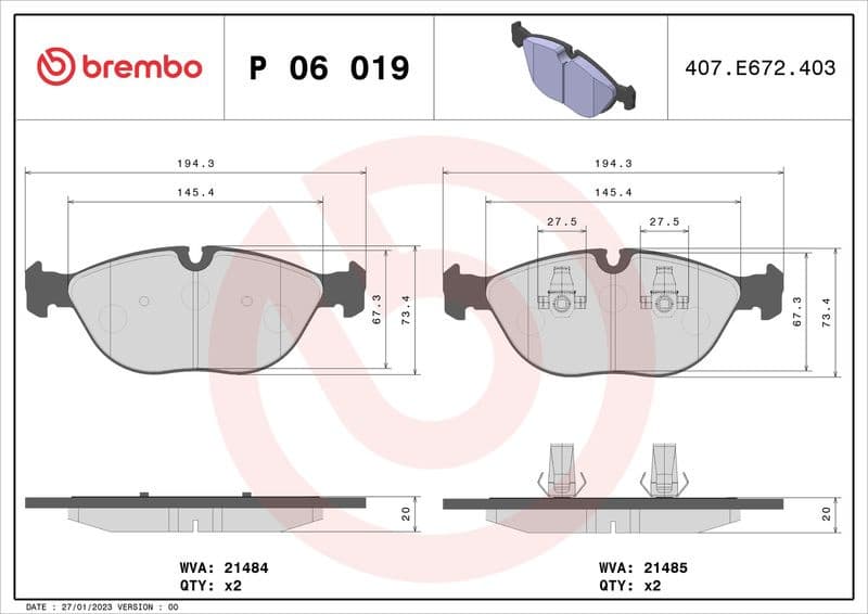 Brake Pad Set, disc brake PRIME LINE P06019 - image 3