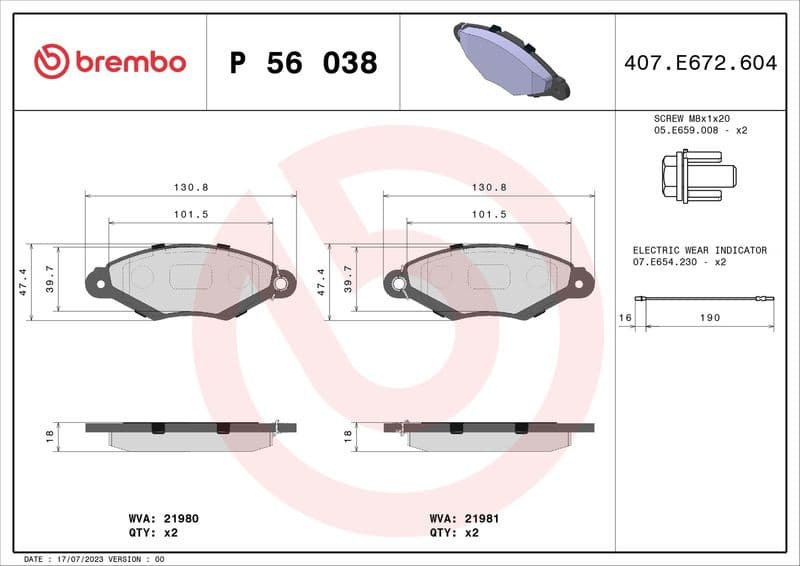 Brake Pad Set, disc brake PRIME LINE P56038 - image 3