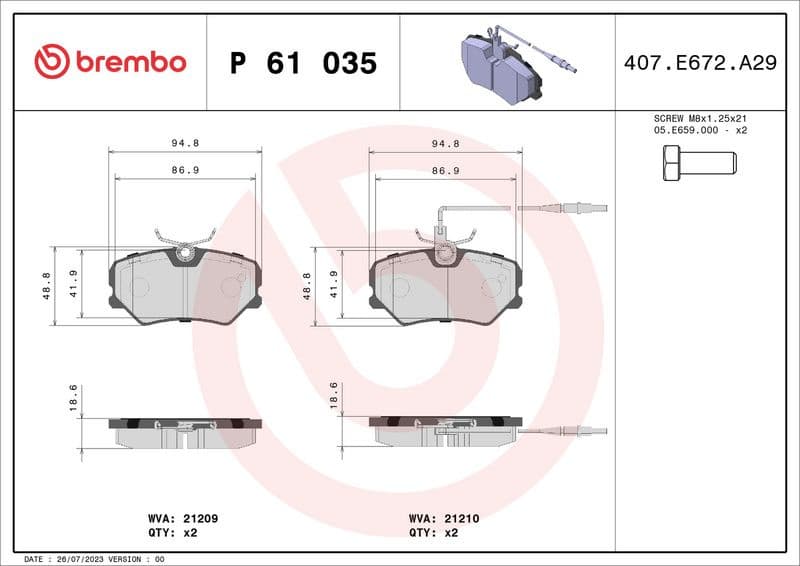 Brake Pad Set, disc brake PRIME LINE P61035 - image 3