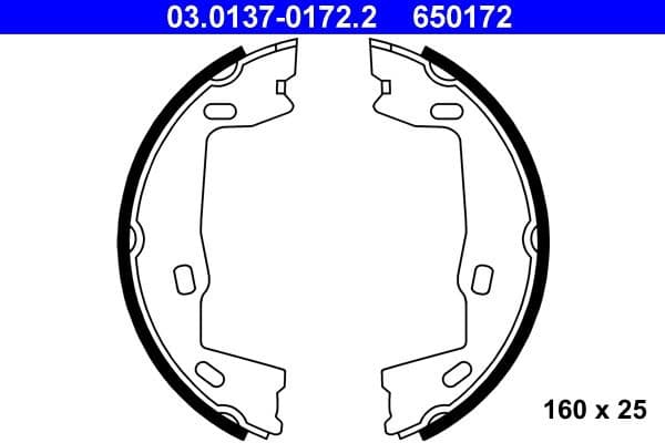 Brake Shoe Set, parking brake 03.0137-0172.2 - image 2