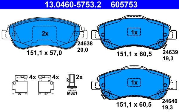 Brake Pad Set, disc brake 13.0460-5753.2 - image 2