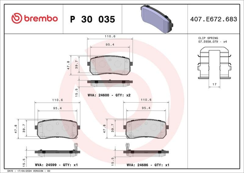 Brake Pad Set, disc brake PRIME LINE P30035 - image 3