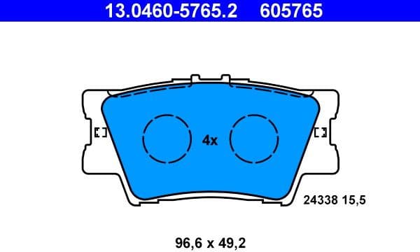 Brake Pad Set, disc brake 13.0460-5765.2 - image 2