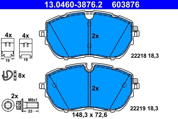 Brake Pad Set, disc brake 13.0460-3876.2 - image 2