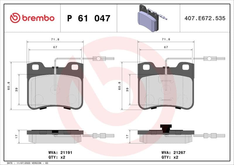 Brake Pad Set, disc brake PRIME LINE P61047 - image 3