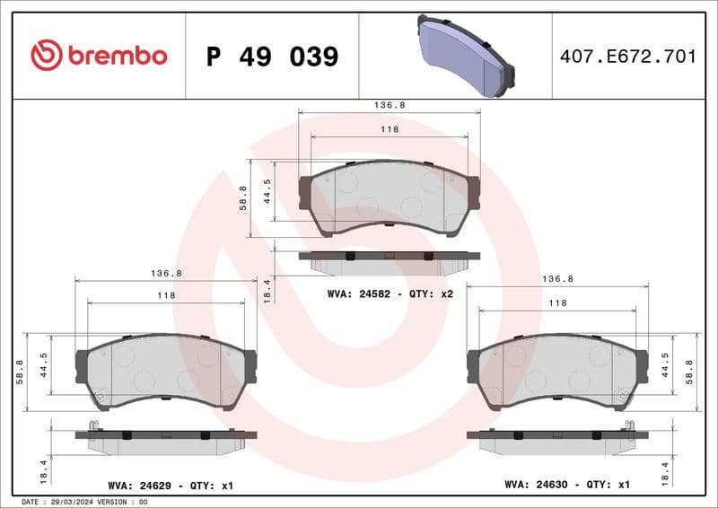 Brake Pad Set, disc brake PRIME LINE P49039 - image 3