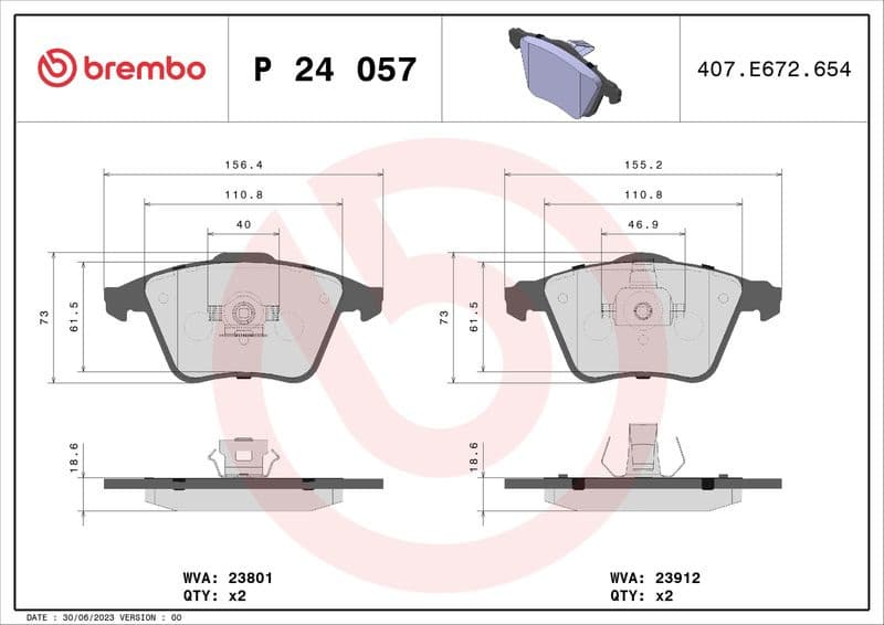 Brake Pad Set, disc brake PRIME LINE P24057 - image 3