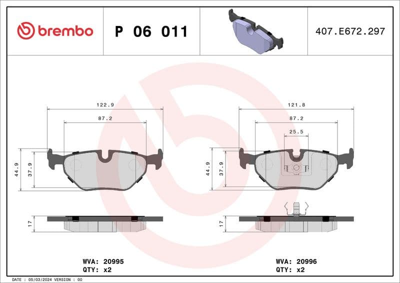 Brake Pad Set, disc brake PRIME LINE P06011 - image 3