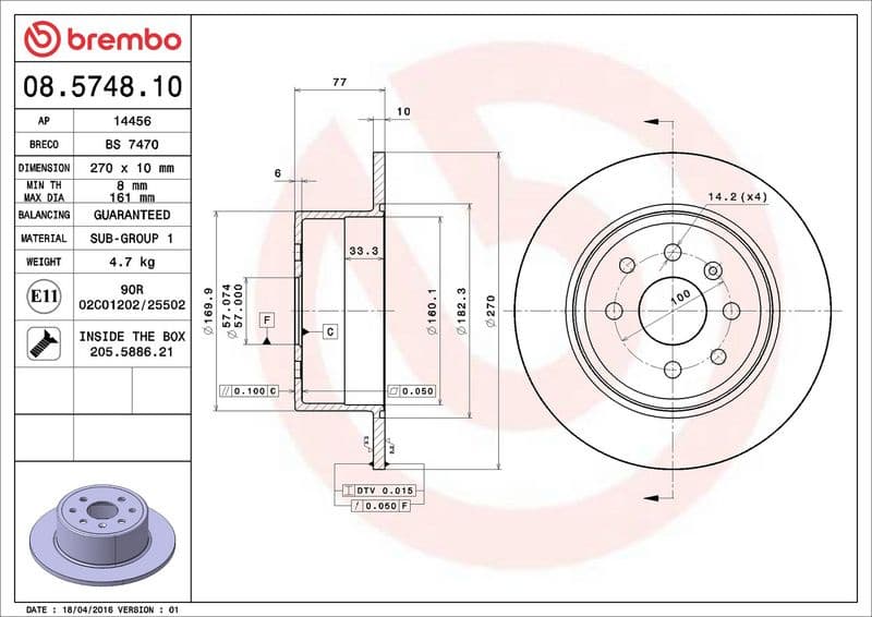 Brake Disc PRIME LINE 08.5748.10 - image 4