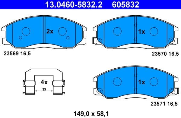 Brake Pad Set, disc brake 13.0460-5832.2 - image 2
