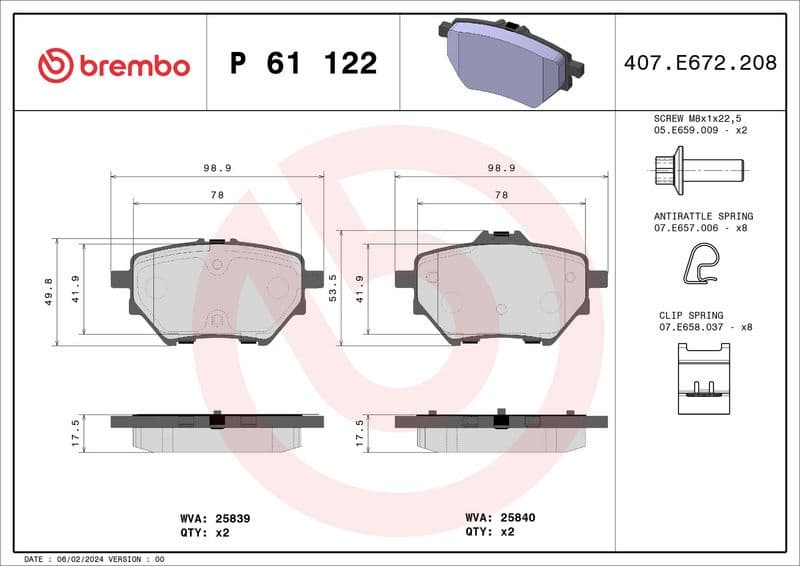 Brake pads rear, Top Quality P61122 - image 3