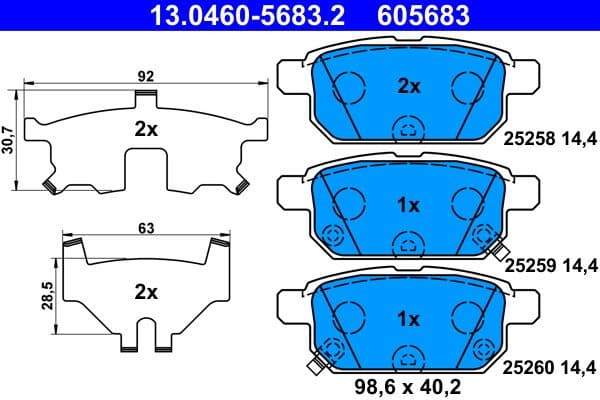 Brake Pad Set, disc brake 13.0460-5683.2