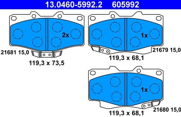 Brake Pad Set, disc brake 13.0460-5992.2 - image 2