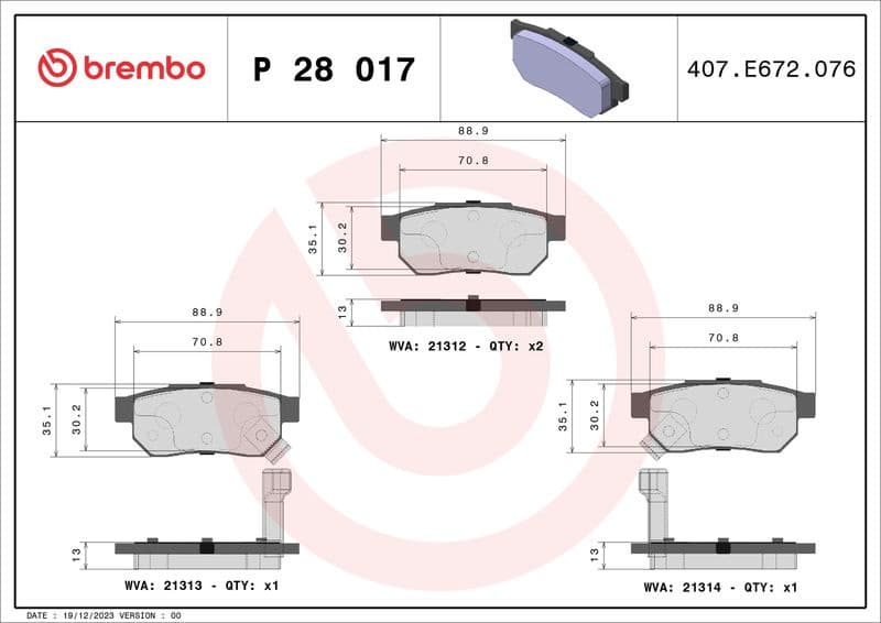 Brake Pad Set, disc brake PRIME LINE P28017 - image 3