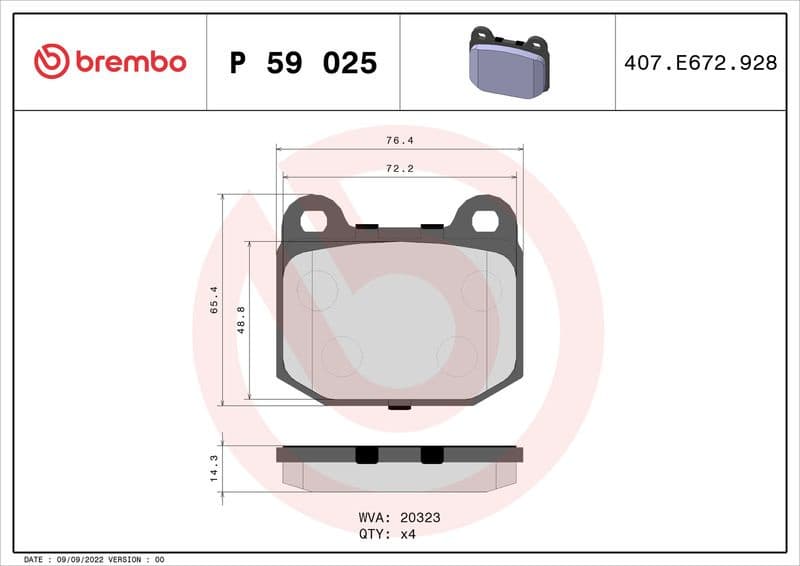 Brake Pad Set, disc brake PRIME LINE P59025 - image 3