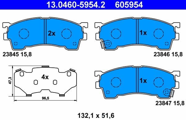 Brake Pad Set, disc brake 13.0460-5954.2 - image 2