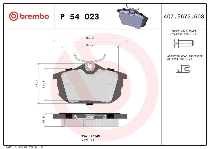 Brake Pad Set, disc brake PRIME LINE P54023 - image 3