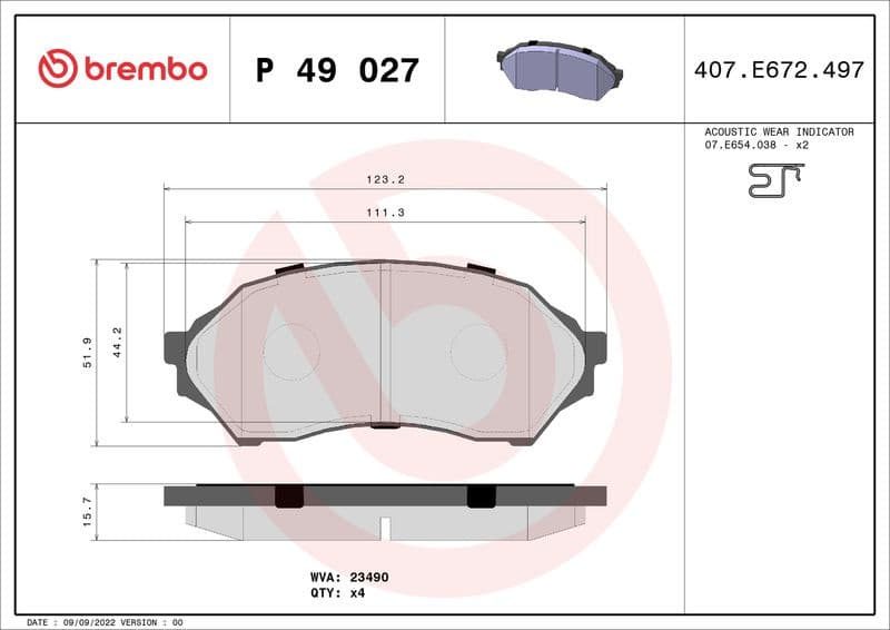 Brake Pad Set, disc brake PRIME LINE P49027 - image 3