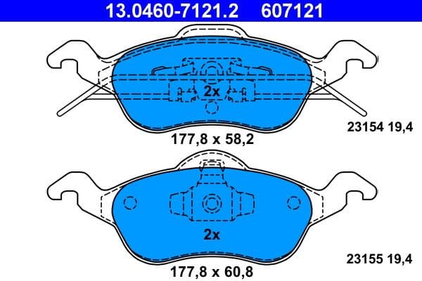 Brake Pad Set, disc brake 13.0460-7121.2 - image 2