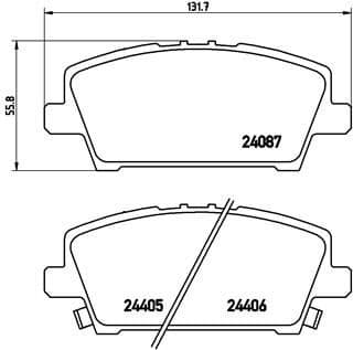 Brake pads front, Top Quality P28037 - image 3